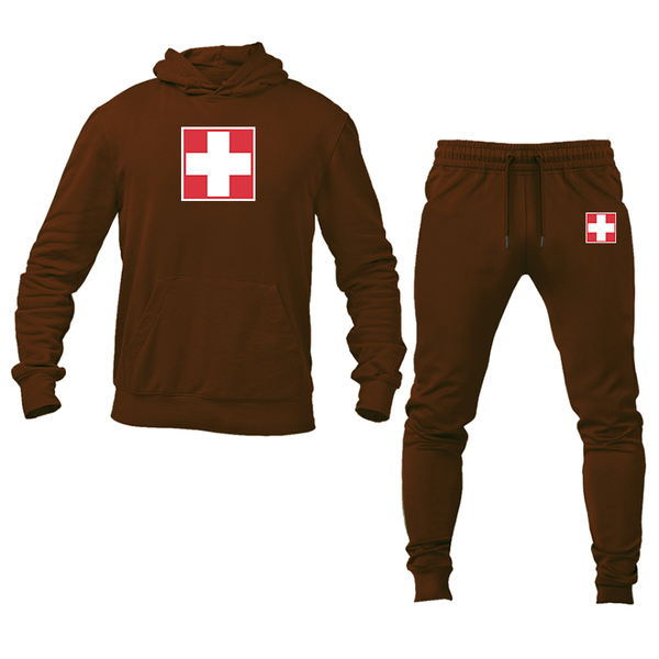 Men's Switzerland National Football Soccer Team  Hoodie Joggers Set