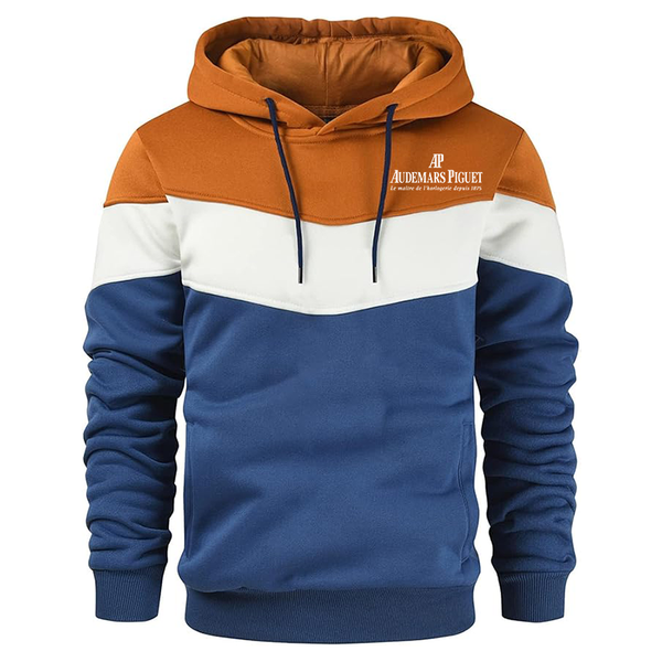 Men's Audemars-Piguet Novelty Color Block Pullover Fleece Hoodie Long Sleeve Casual