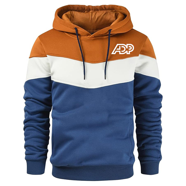 Men's ADP  Novelty Color Block Pullover Fleece Hoodie Long Sleeve Casual