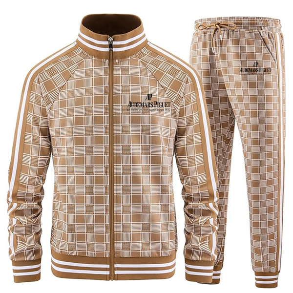 Men's Audemars-Piguet Full-zip Long Sleeve Plaid Track Jackets and Pants 2 Piece