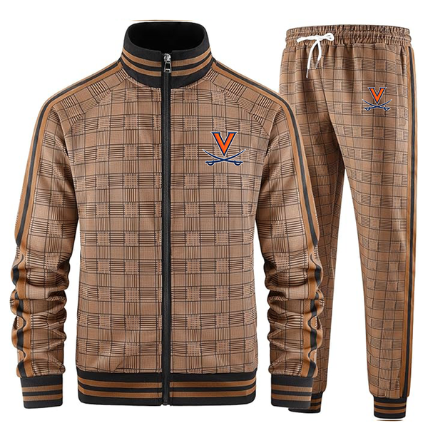 Men's Virginia Cavaliers  Full-zip Long Sleeve Plaid Track Jackets and Pants 2 Piece