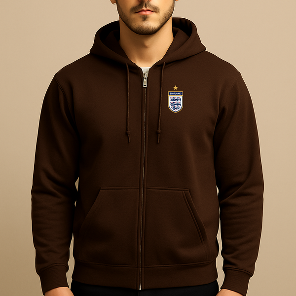 Men's England National Soccer Team Zipper Hoodie