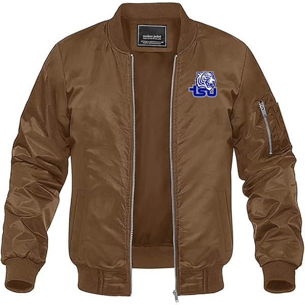 Men's Tennessee State Tigers Lightweight Bomber Jacket Windbreaker Softshell Varsity Jacket Coat