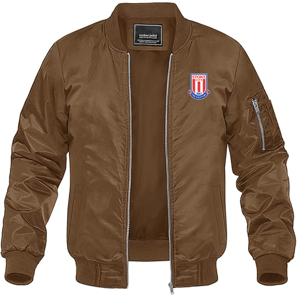 Men's Stoke City Soccer  Lightweight  Bomber Jacket Windbreaker Softshell Varsity Jacket Coat