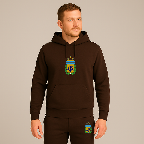 Men's Argentina National Soccer Team Logo Hoodie Joggers Set