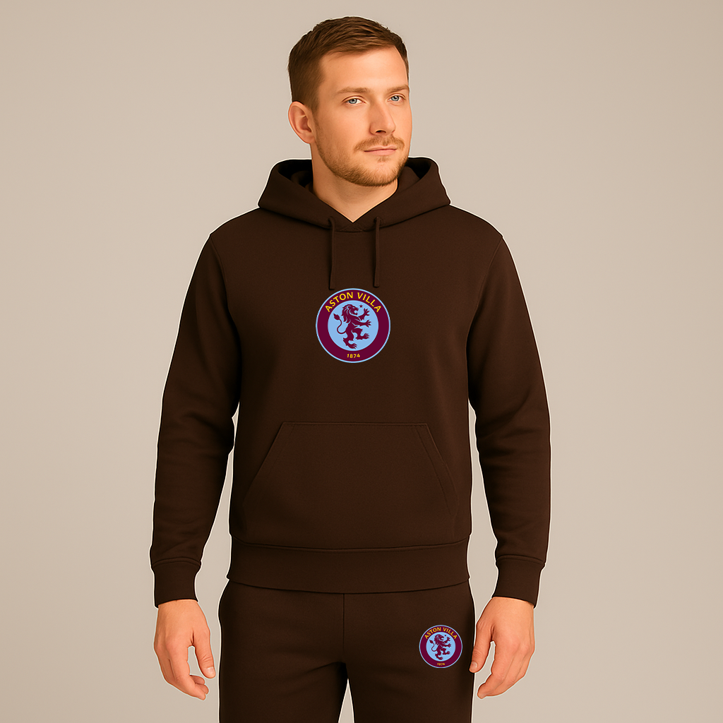 Men's Aston Villa FC Logo Hoodie Joggers Set