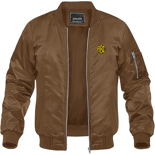 Men's  ABC Motors Logo Lightweight Bomber Jacket Windbreaker Softshell Varsity Jacket Coat