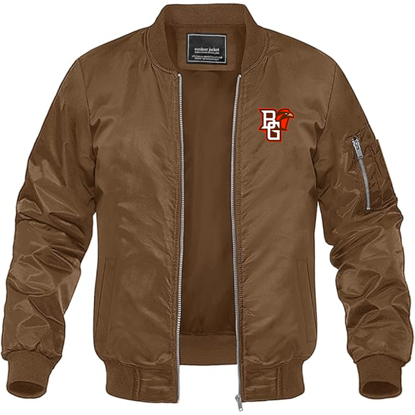 Men's Bowling Green Falcons  Lightweight Bomber Jacket Windbreaker Softshell Varsity Jacket Coat