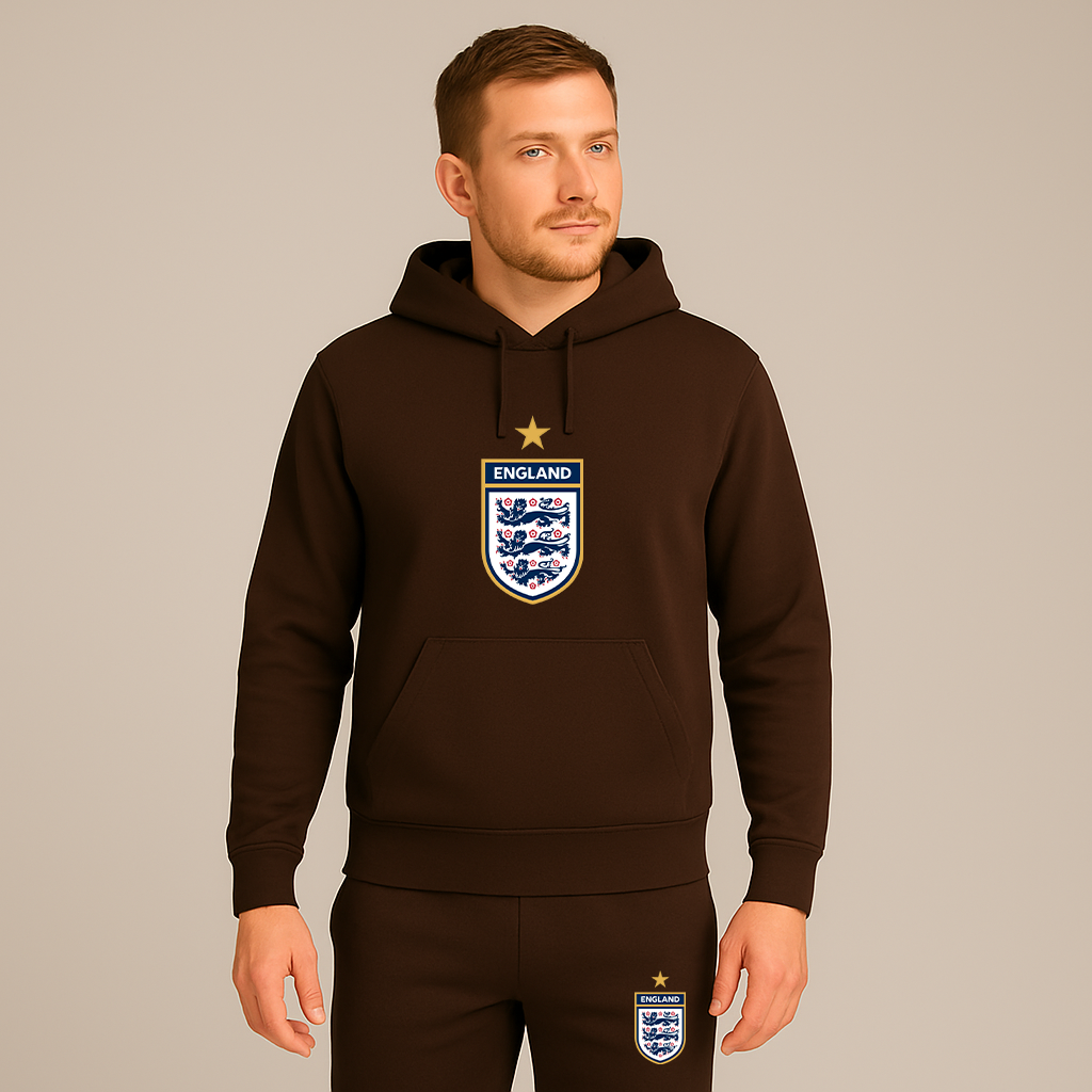 Men's England National Soccer Team Logo Hoodie Joggers Set