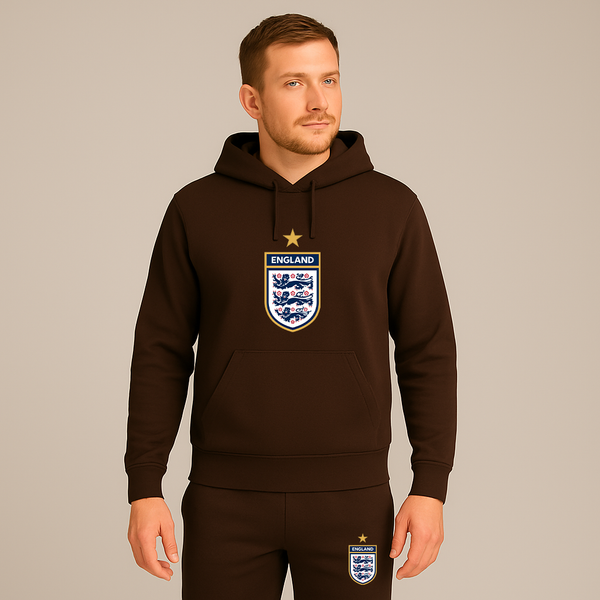 Men's England National Soccer Team Logo Hoodie Joggers Set