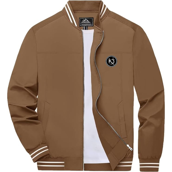 Men's  Killing Joke  Lightweight Zip-Up Bomber Jacket with Ribbed Collar and Cuffs Versatile Casual Outerwear