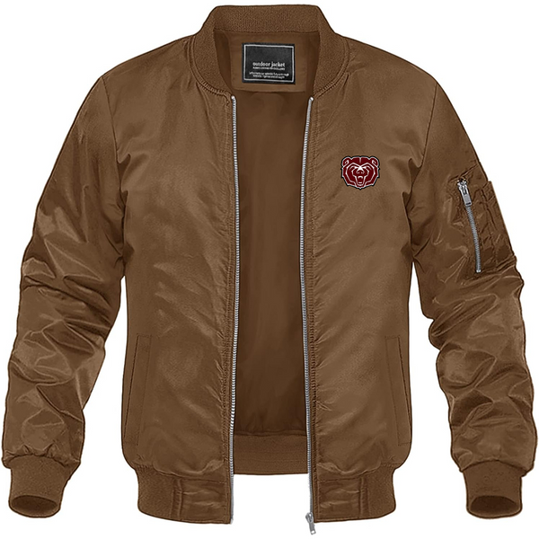 Men's Missouri State Bears Logo Lightweight Bomber Jacket Windbreaker Softshell Varsity Jacket Coat