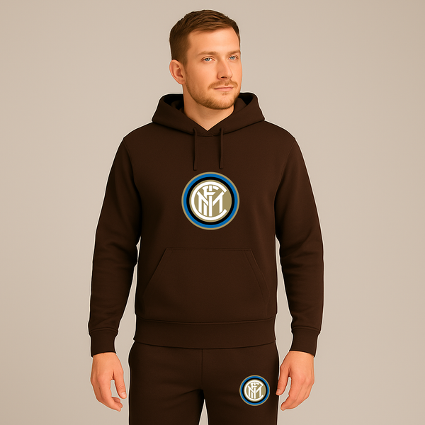 Men's Inter Milan Soccer Logo Hoodie Joggers Set
