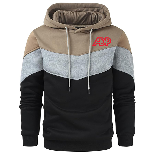 Men's ADP  Novelty Color Block Pullover Fleece Hoodie Long Sleeve Casual