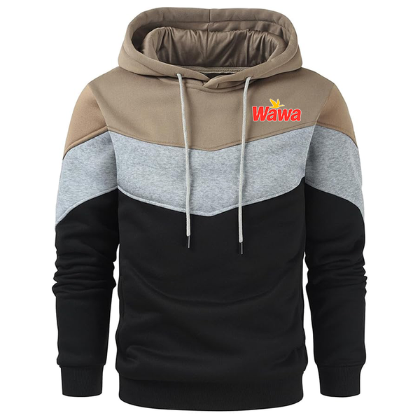 Men's Wawa Gas Station  Gesean  Novelty Color Block Pullover Fleece Hoodie Long Sleeve Casual