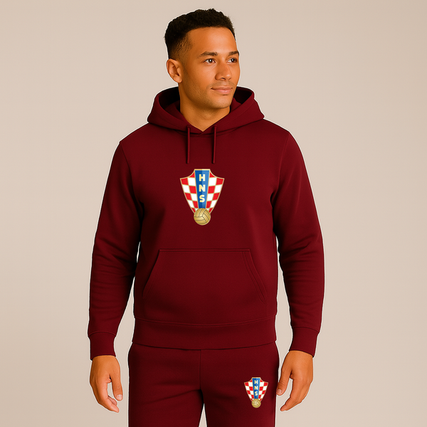 Men's Croatia National Soccer Team Hoodie Joggers Set