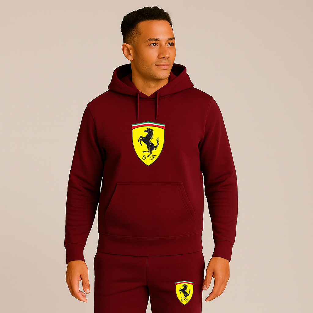 Men’s Ferrari Motorsport Car Hoodie Joggers Set