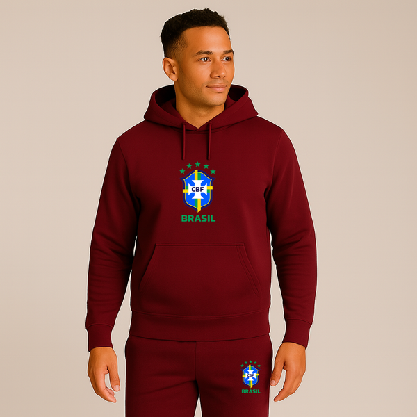 Men's Brasil National Soccer Team Hoodie Joggers Set