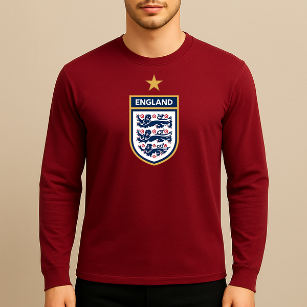 Men's England National Soccer Team Long Sleeve T-Shirt