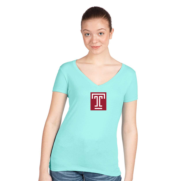 Women's Temple Owls  Next Level V-Neck T-Shirt