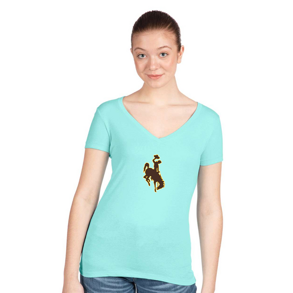 Women's Wyoming Cowboys Next Level V-Neck T-Shirt