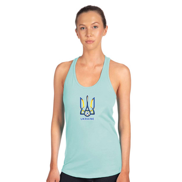 Women's Ukraine National Football Soccer Team Next Level Ideal Racerback Tank