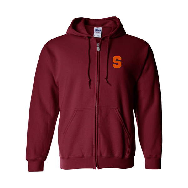 Men's Syracuse Orange Gildan  Heavy Blend Full Zip Hooded Sweatshirt