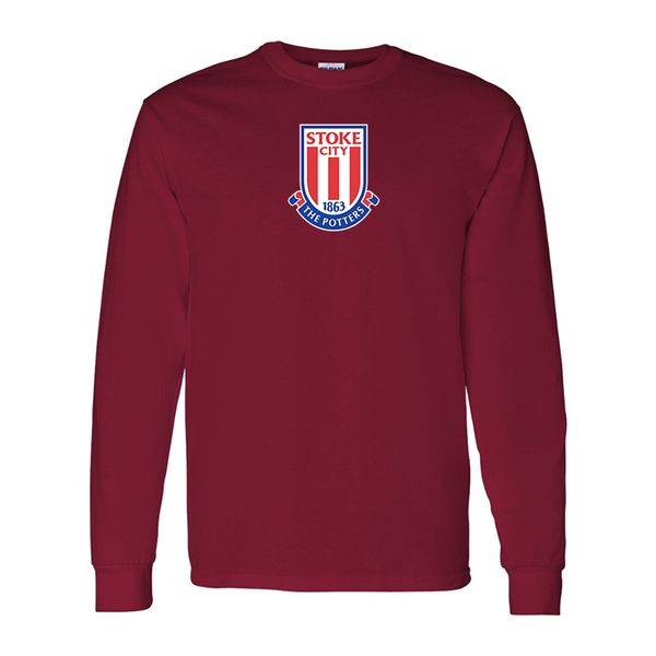 Men's Stoke City Soccer  Gildan Heavy Cotton Long Sleeve T-Shirt