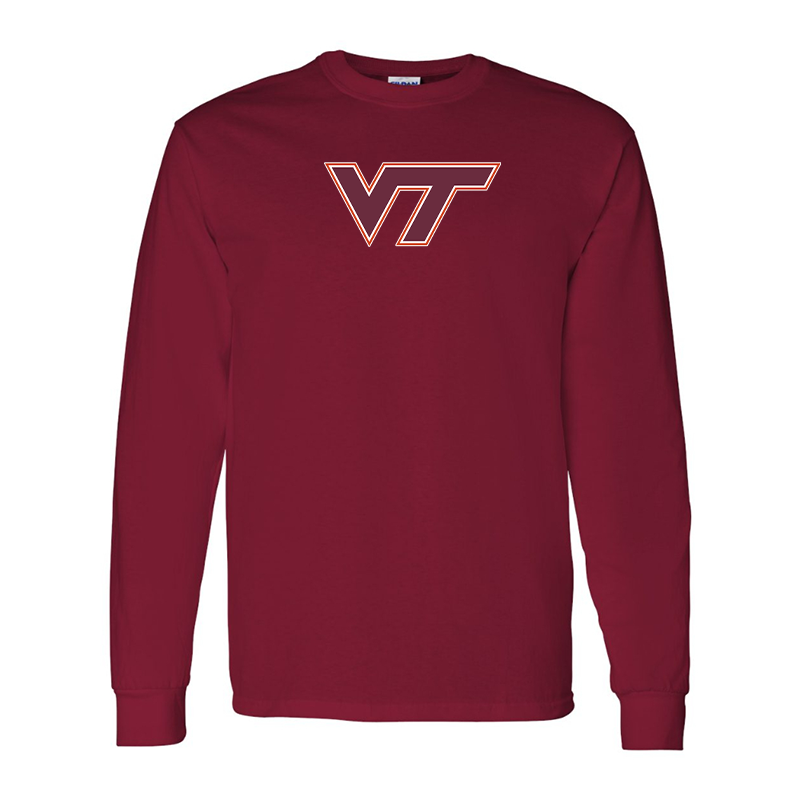 Men's Virginia Tech Hokies  Gildan Heavy Cotton Long Sleeve T-Shirt