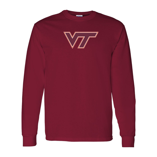 Men's Virginia Tech Hokies  Gildan Heavy Cotton Long Sleeve T-Shirt