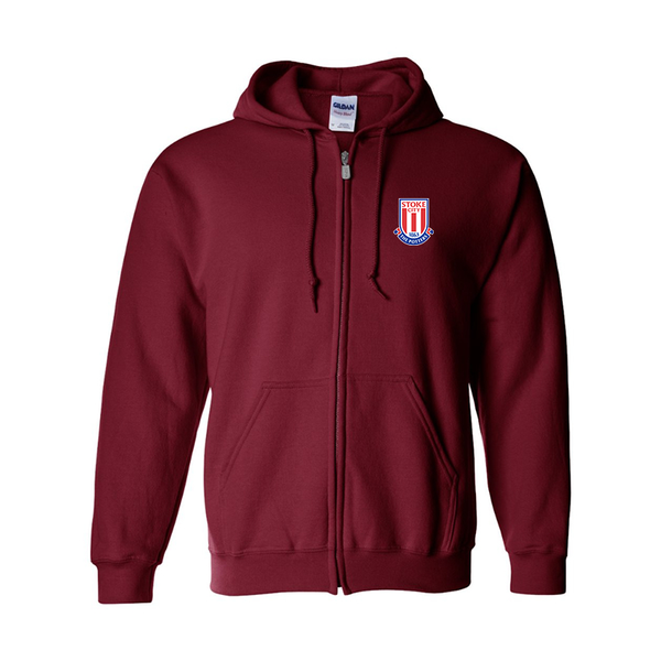 Men's Stoke City Soccer  Gildan  Heavy Blend Full Zip Hooded Sweatshirt