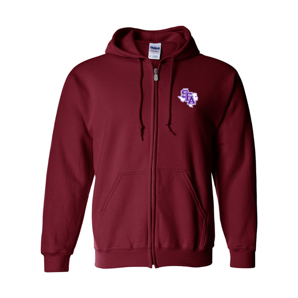 Men's Stephen F. Austin Lumberjacks  Gildan  Heavy Blend Full Zip Hooded Sweatshirt