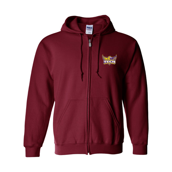 Men's Tennessee Tech Golden Eagles Gildan  Heavy Blend Full Zip Hooded Sweatshirt