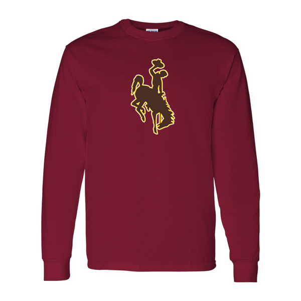 Men's  Wyoming Cowboys Gildan Heavy Cotton Long Sleeve T-Shirt