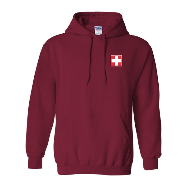 Men's  Switzerland National Football Soccer Team Gildan  Heavy Blend Hooded Sweatshirt