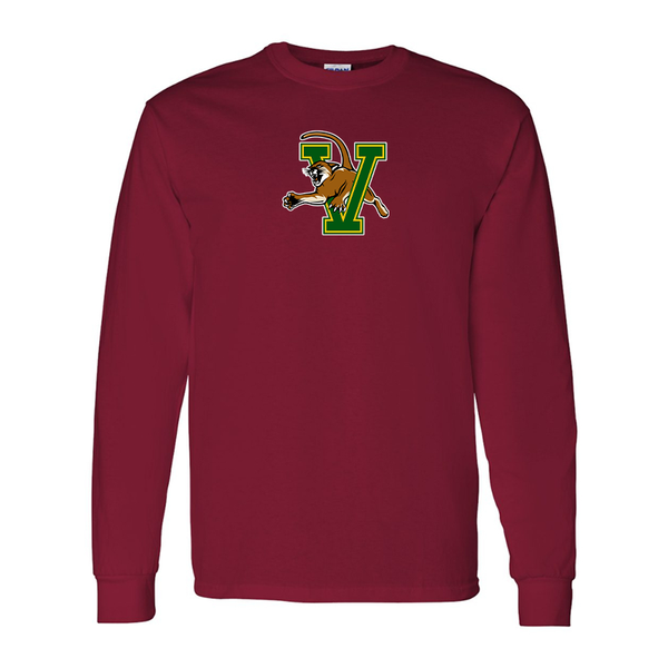 Men's Vermont Catamounts  Gildan Heavy Cotton Long Sleeve T-Shirt