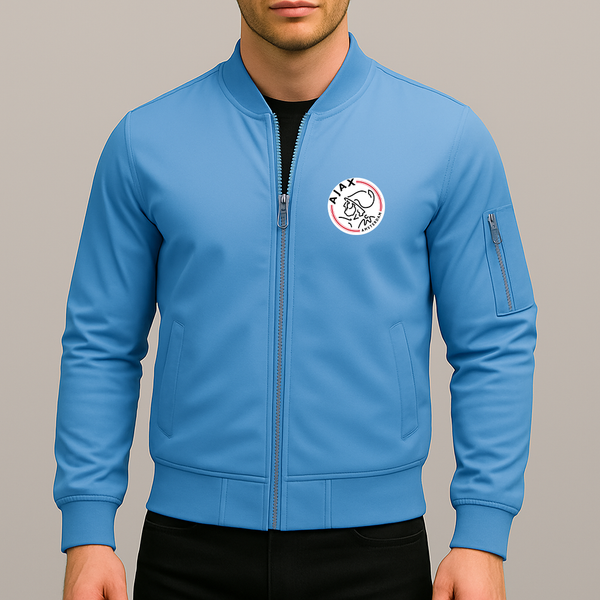 Men's Amsterdamsche FC Ajax Lightweight Bomber Jacket Windbreaker Softshell Varsity Jacket Coat