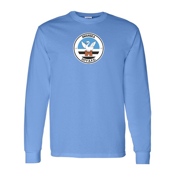 Men's Swansea City Soccer Gildan Heavy Cotton Long Sleeve T-Shirt