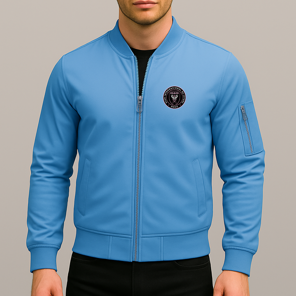 Men's Inter Miami FC Lightweight Bomber Jacket Windbreaker Softshell Varsity Jacket Coat