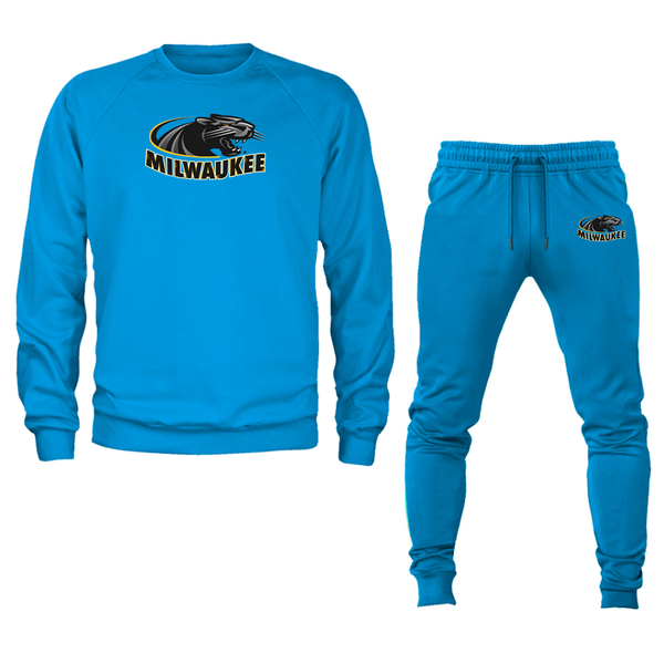 Men's Wisconsin Milwaukee Panthers Crewneck Sweatshirt Joggers Suit