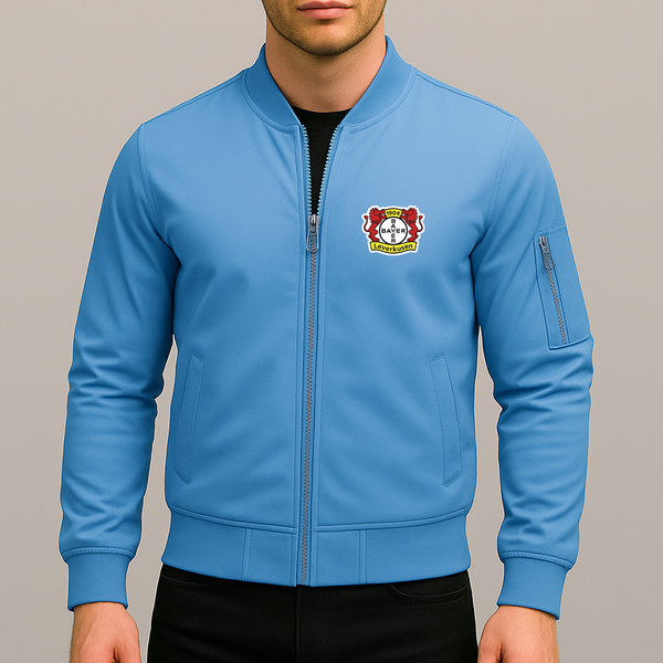 Men's Bayer Leverkusen FC Lightweight Bomber Jacket Windbreaker Softshell Varsity Jacket Coat