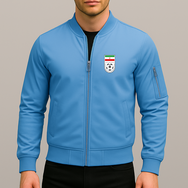 Men's Iran National Soccer Team Lightweight Bomber Jacket Windbreaker Softshell Varsity Jacket Coat