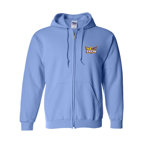 Men's Tennessee Tech Golden Eagles Gildan  Heavy Blend Full Zip Hooded Sweatshirt