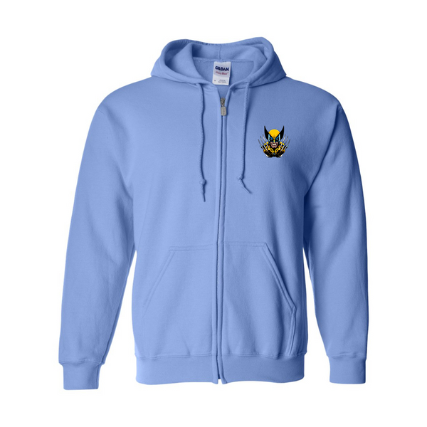 Men's Wolverine 2025 Art  Gildan  Heavy Blend Full Zip Hooded Sweatshirt