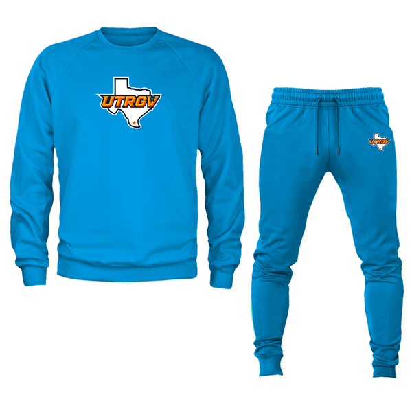 Men's UTRGV Vaqueros Crewneck Sweatshirt Joggers Suit