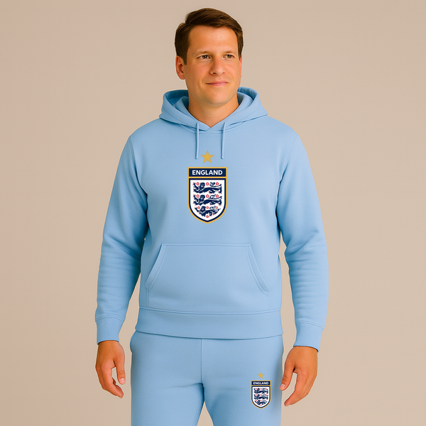 Men's England National Soccer Team Logo Hoodie Joggers Set