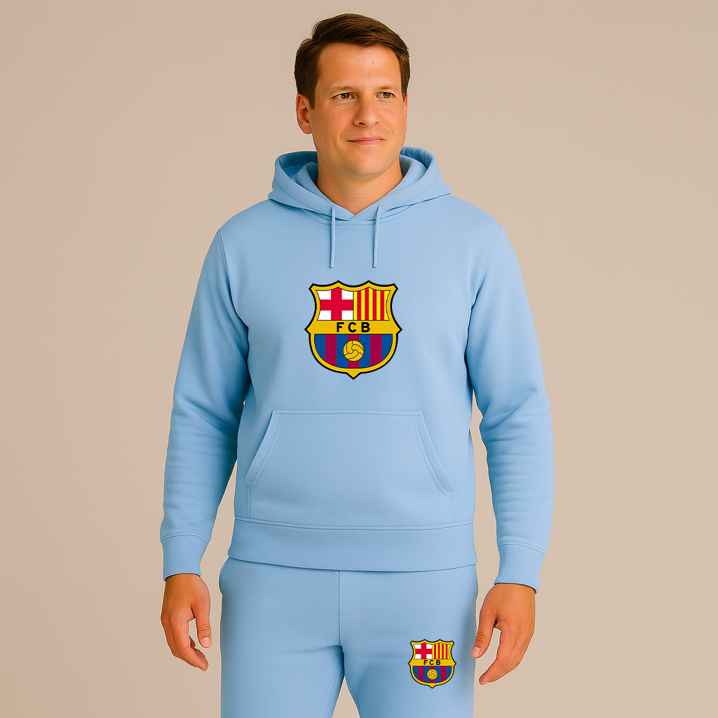 Men's F.C. Barcelona Soccer Logo Hoodie Joggers Set