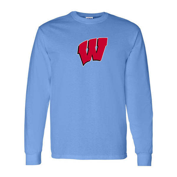 Men's Wisconsin Badgers Gildan Heavy Cotton Long Sleeve T-Shirt