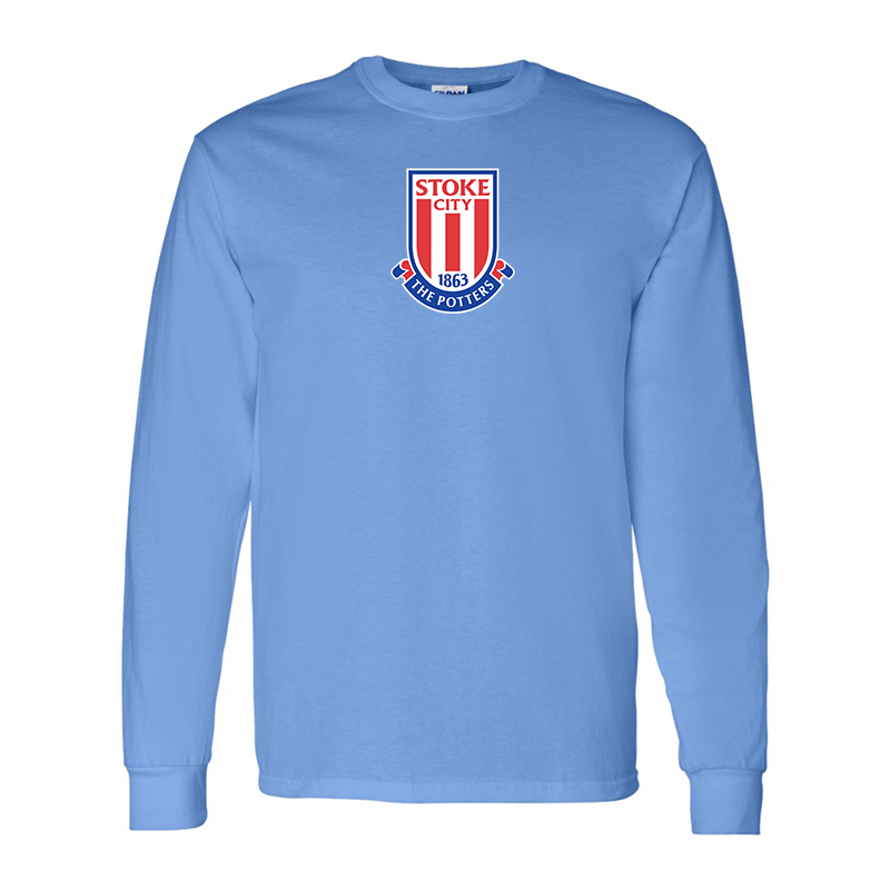 Men's Stoke City Soccer  Gildan Heavy Cotton Long Sleeve T-Shirt