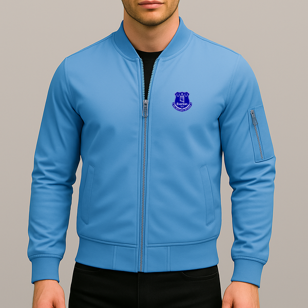 Men's Everton FC Lightweight Bomber Jacket Windbreaker Softshell Varsity Jacket Coat